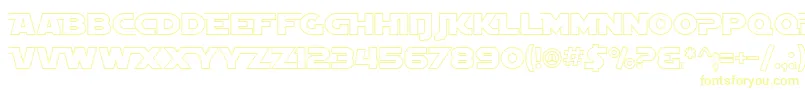 SfDistantGalaxyAltoutline-fontti – keltaiset fontit valkoisella taustalla