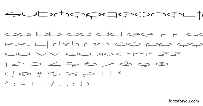 Schriftart SubmergeoneLtRegular – Alphabet, Zahlen, spezielle Symbole