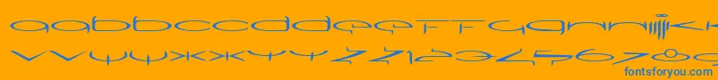 SubmergeoneLtRegular-Schriftart – Blaue Schriften auf orangefarbenem Hintergrund