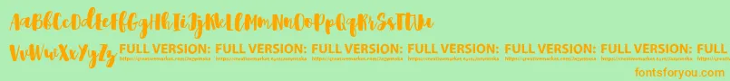 Shrewdy Font – Orange Fonts on Green Background