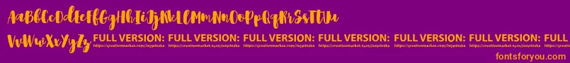 Shrewdy Font – Orange Fonts on Purple Background