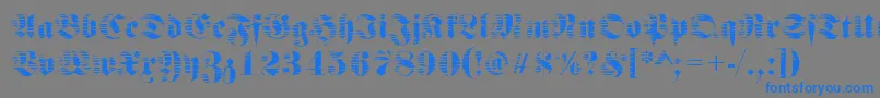 FraktursawmillRegular-Schriftart – Blaue Schriften auf grauem Hintergrund