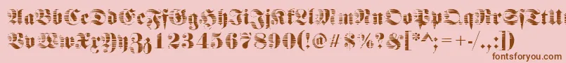 FraktursawmillRegular-Schriftart – Braune Schriften auf rosa Hintergrund