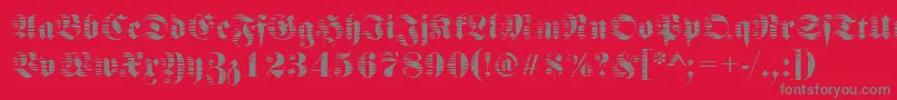 FraktursawmillRegular Font – Gray Fonts on Red Background