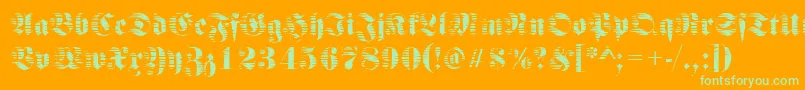 FraktursawmillRegular Font – Green Fonts on Orange Background