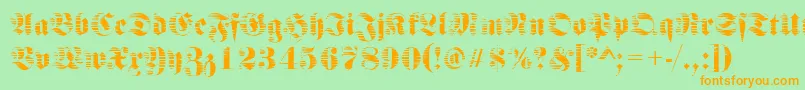 FraktursawmillRegular Font – Orange Fonts on Green Background