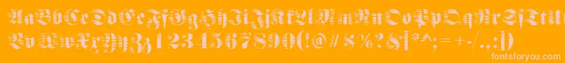 FraktursawmillRegular Font – Pink Fonts on Orange Background