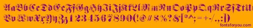 FraktursawmillRegular Font – Purple Fonts on Orange Background