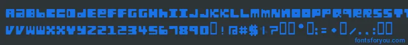 フォントConfcrg – 黒い背景に青い文字