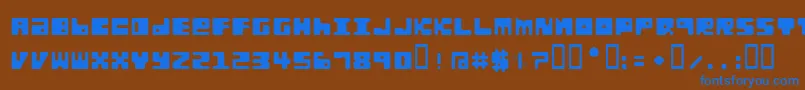 フォントConfcrg – 茶色の背景に青い文字