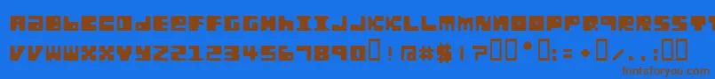 フォントConfcrg – 茶色の文字が青い背景にあります。