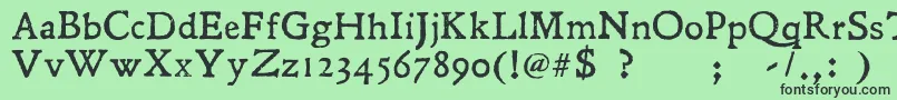 フォントLeander – 緑の背景に黒い文字