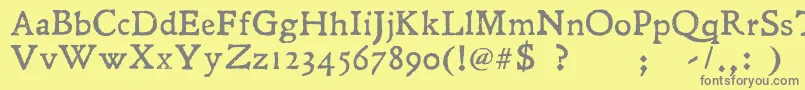 フォントLeander – 黄色の背景に灰色の文字