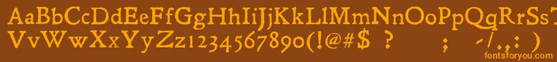 Leander Font – Orange Fonts on Brown Background