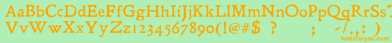 Leander Font – Orange Fonts on Green Background