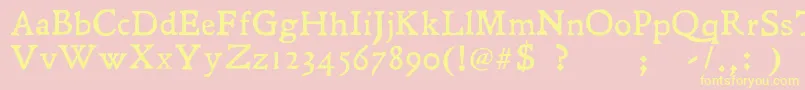 Leander Font – Yellow Fonts on Pink Background