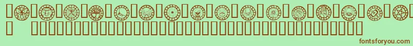 Wwchb ffy Font – Brown Fonts on Green Background