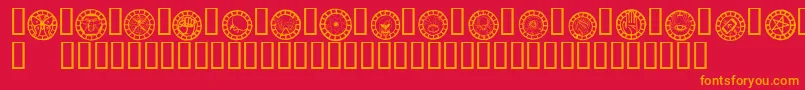 Wwchb ffy Font – Orange Fonts on Red Background
