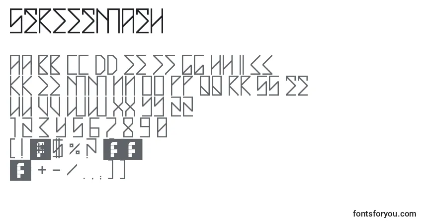 Czcionka StreetMath – alfabet, cyfry, specjalne znaki