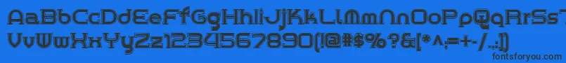 Chrome ffy Font – Black Fonts on Blue Background