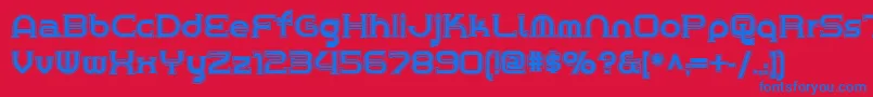Fonte Chrome ffy – fontes azuis em um fundo vermelho