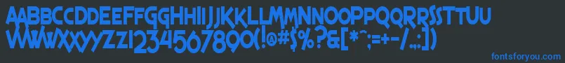 SfEspressoShackCondensedBold Font – Blue Fonts on Black Background