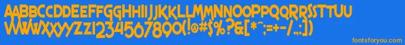SfEspressoShackCondensedBold Font – Orange Fonts on Blue Background