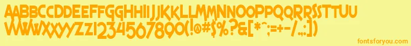 SfEspressoShackCondensedBold Font – Orange Fonts on Yellow Background