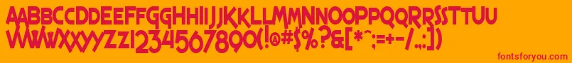 SfEspressoShackCondensedBold Font – Red Fonts on Orange Background