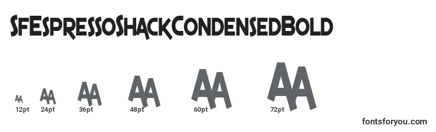 Размеры шрифта SfEspressoShackCondensedBold