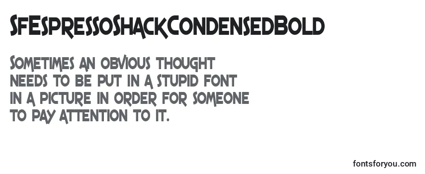 Review of the SfEspressoShackCondensedBold Font