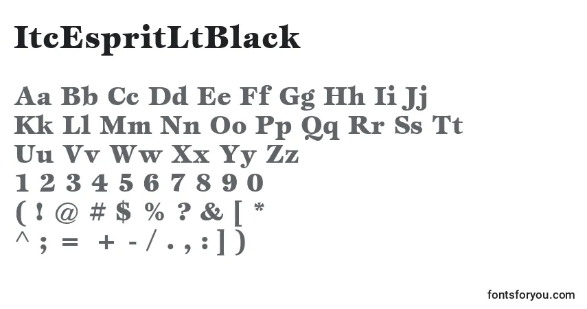 Czcionka ItcEspritLtBlack – alfabet, cyfry, specjalne znaki