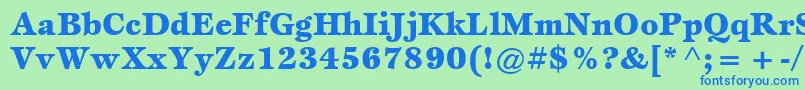 ItcEspritLtBlack Font – Blue Fonts on Green Background