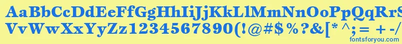 ItcEspritLtBlack Font – Blue Fonts on Yellow Background