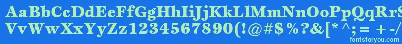 ItcEspritLtBlack Font – Green Fonts on Blue Background