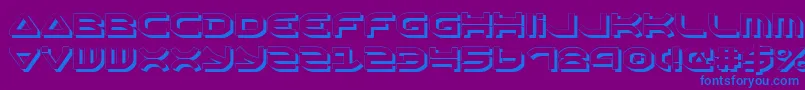 OberonShadow-fontti – siniset fontit violetilla taustalla
