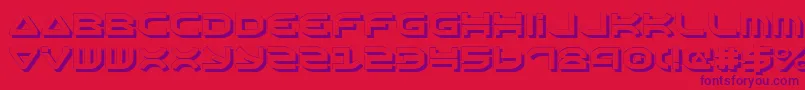 フォントOberonShadow – 赤い背景に紫のフォント