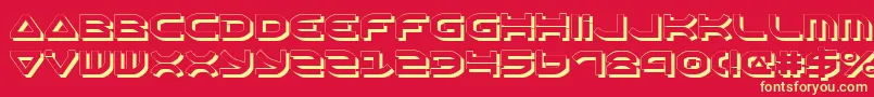 OberonShadow Font – Yellow Fonts on Red Background