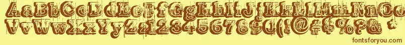 Barber-fontti – ruskeat fontit keltaisella taustalla