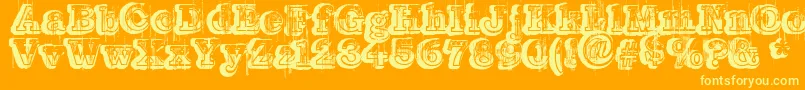 Barber Font – Yellow Fonts on Orange Background