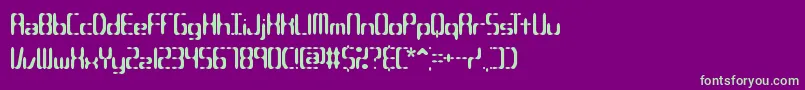 フォントCompliantConfuse2sBrk – 紫の背景に緑のフォント