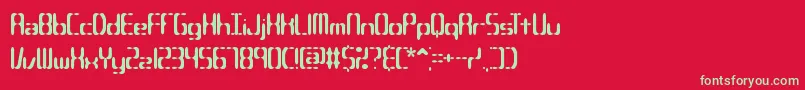 フォントCompliantConfuse2sBrk – 赤い背景に緑の文字