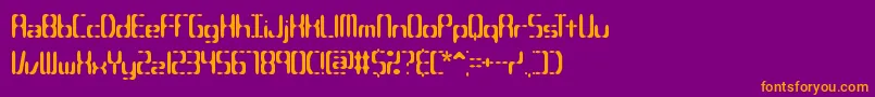 フォントCompliantConfuse2sBrk – 紫色の背景にオレンジのフォント