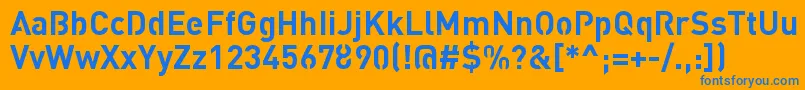 Czcionka StreetvertisingBoldPublic – niebieskie czcionki na pomarańczowym tle
