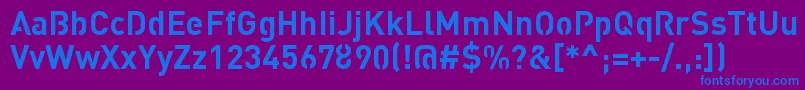 Czcionka StreetvertisingBoldPublic – niebieskie czcionki na fioletowym tle