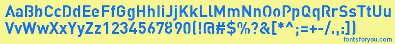 Czcionka StreetvertisingBoldPublic – niebieskie czcionki na żółtym tle