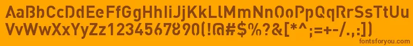 StreetvertisingBoldPublic-Schriftart – Braune Schriften auf orangefarbenem Hintergrund