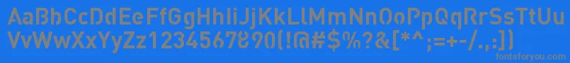 StreetvertisingBoldPublic-fontti – harmaat kirjasimet sinisellä taustalla