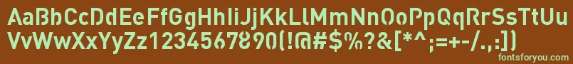 フォントStreetvertisingBoldPublic – 緑色の文字が茶色の背景にあります。