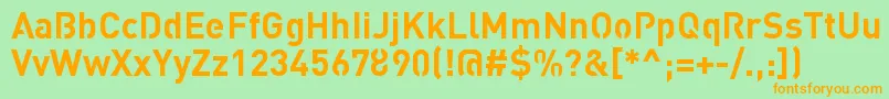 StreetvertisingBoldPublic-fontti – oranssit fontit vihreällä taustalla